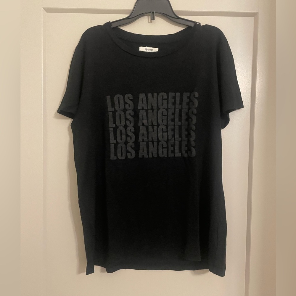 Madewell 100% linen black Los Angeles tee size M